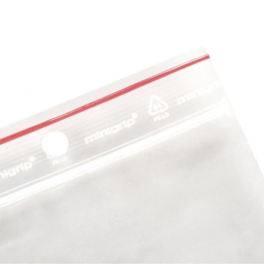 Sachet zip à bandes blanches 150 x 180 mm, Résistant, Transparent