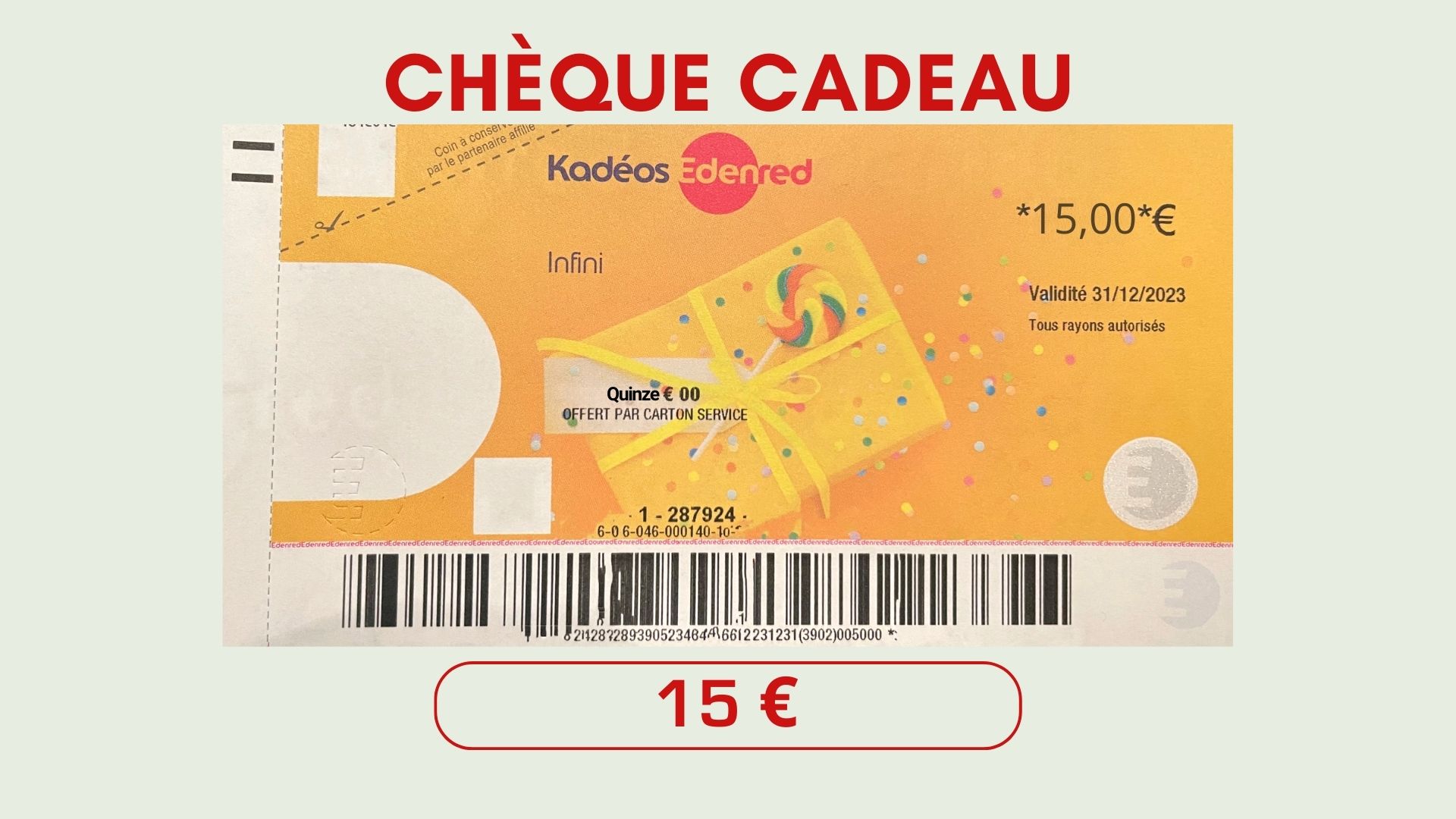 Chèque cadeau 15€