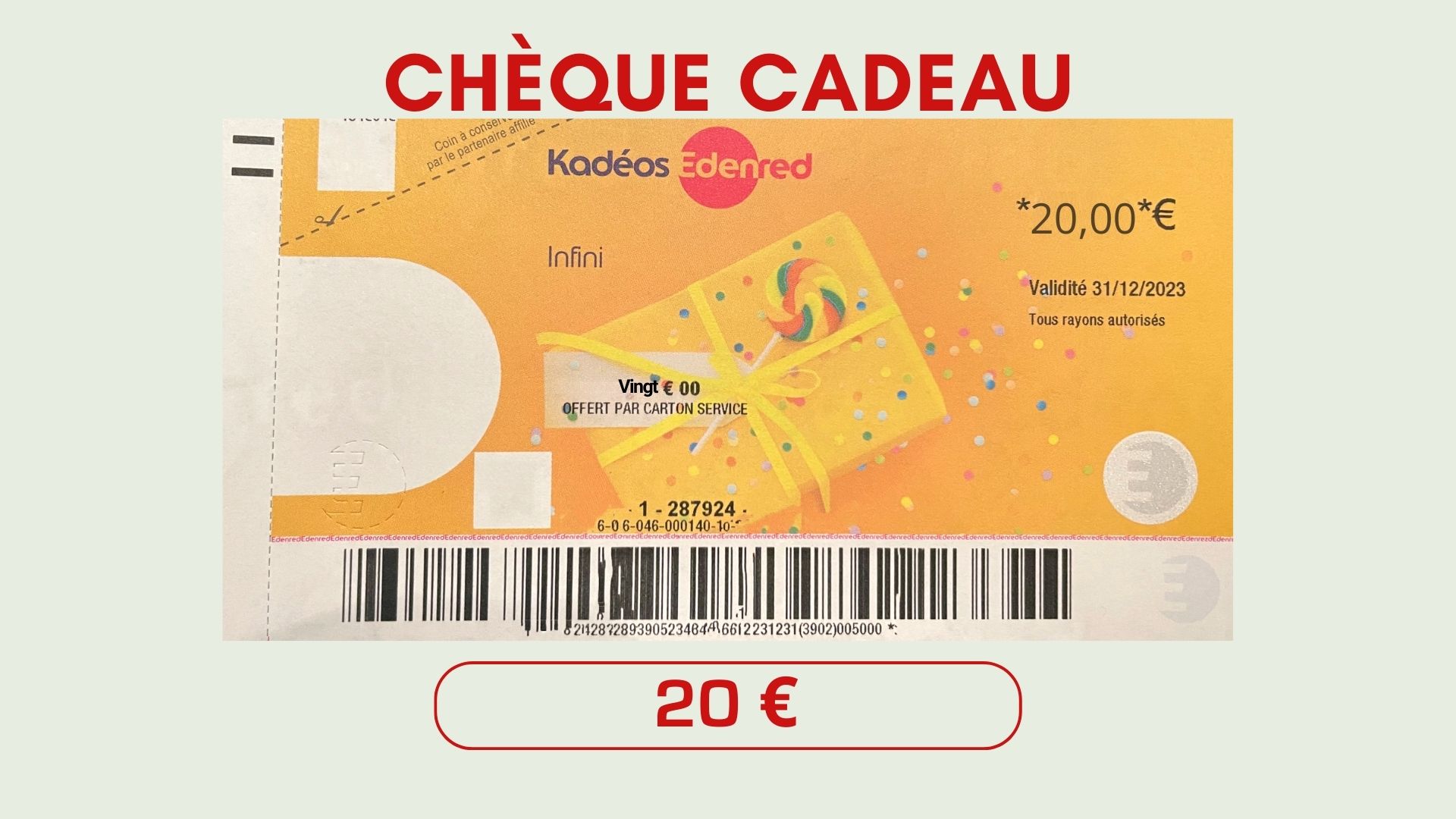 Chèque cadeau 20€